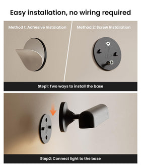 PopoIron wall sconce installs with adhesive or screws for simple mounting.