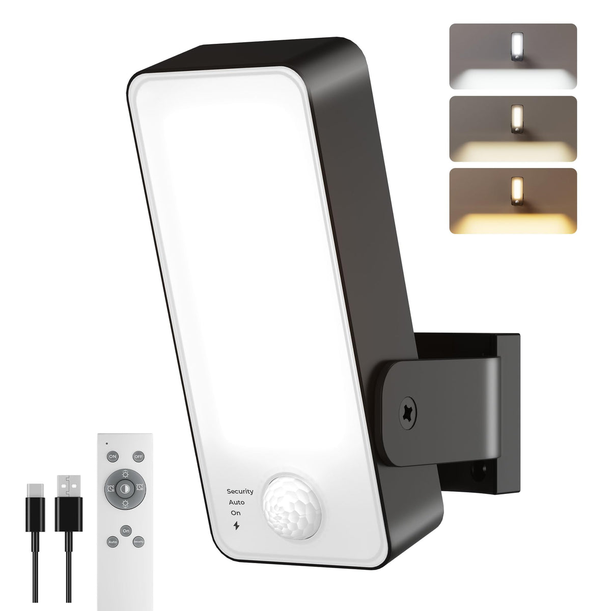 PopoIron motion sensor outdoor light with 10000mAh battery for porch visibility.