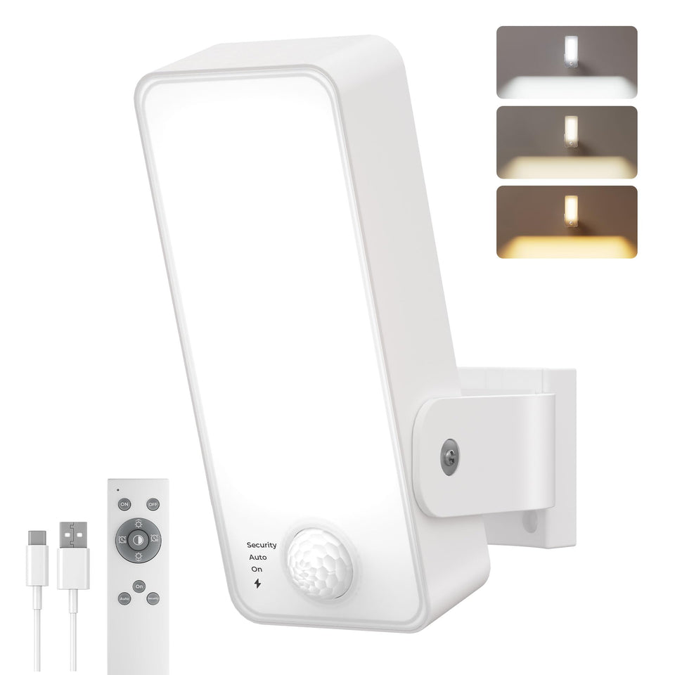 PopoIron motion sensor outdoor light on porch with long-lasting battery for steady security