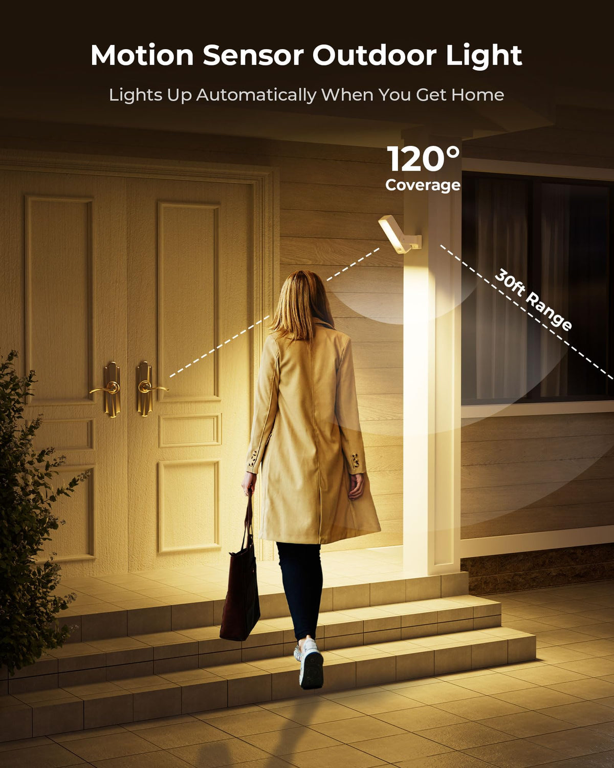 PopoIron exterior light mounted on wall with remote control for easy adjustments