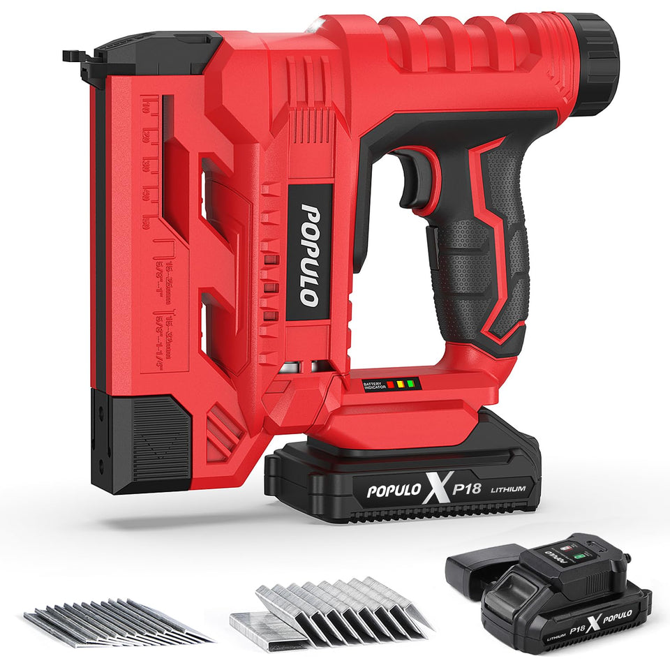 POPULO 20V nail gun cordless precision for woodworking projects