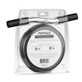POPULO 25ft replaceable cable for manual drain auger with extended reach.
