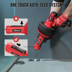 Populo auto-feed with locking button for clean hands