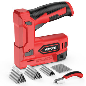 POPULO electric staple gun front view for quick upholstery tasks