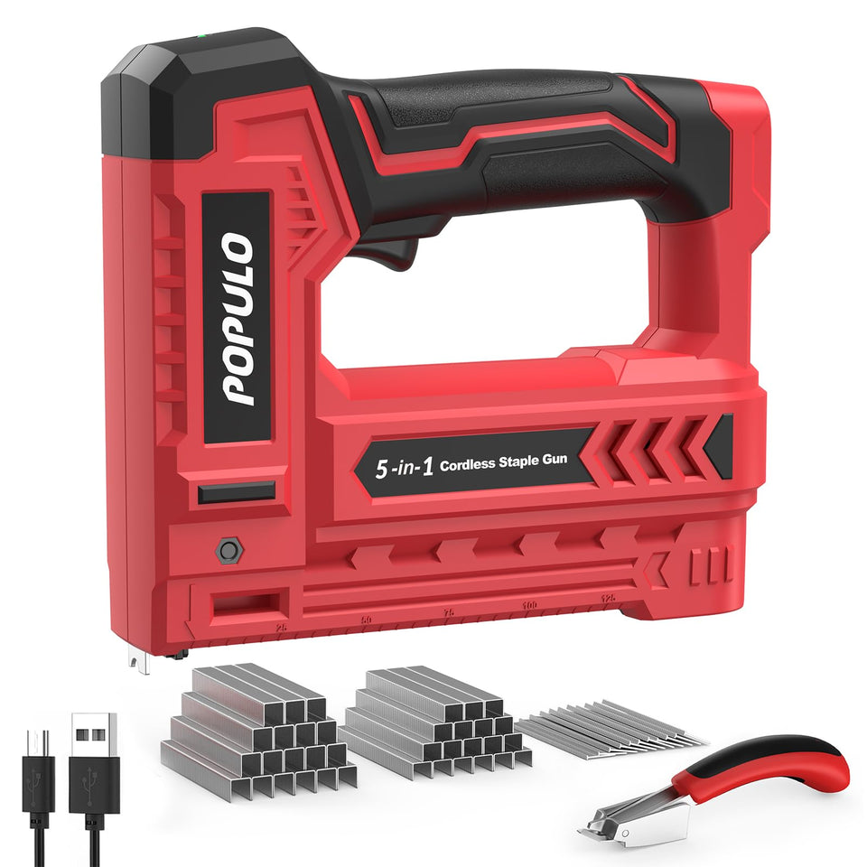 Populo electric staple gun kit assembly showcases quick setup for home projects.