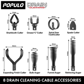 POPULO Spade Cutter, ideal to initiate drain flow and prep for clear pipes.