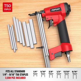 POPULO staple gun with 3000 staples ready for quick upholstery work