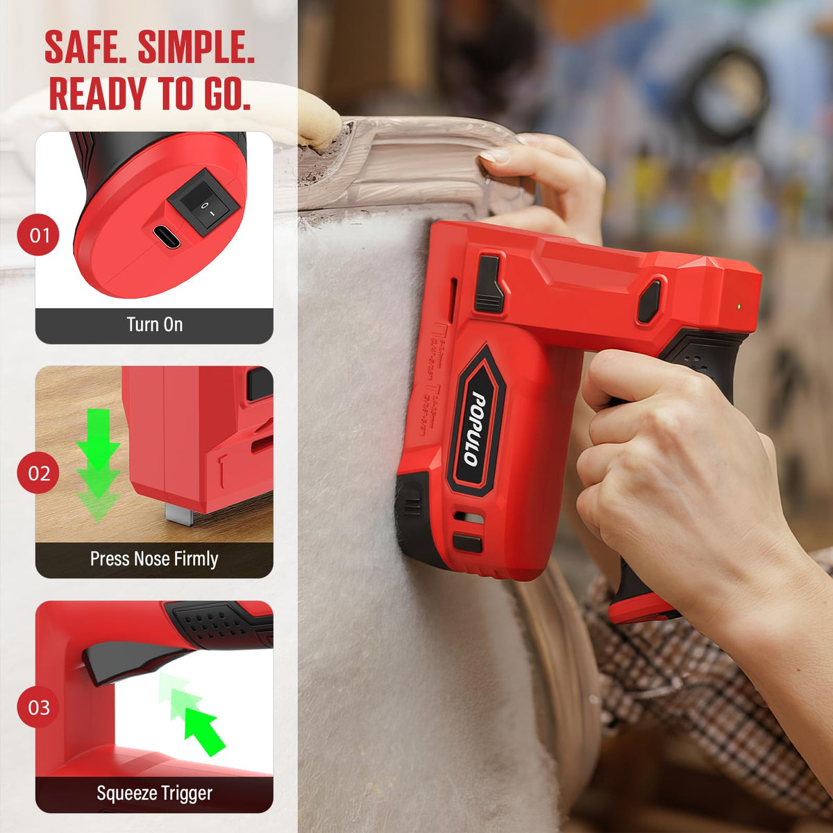 POPULO staple remover included for jam clearance
