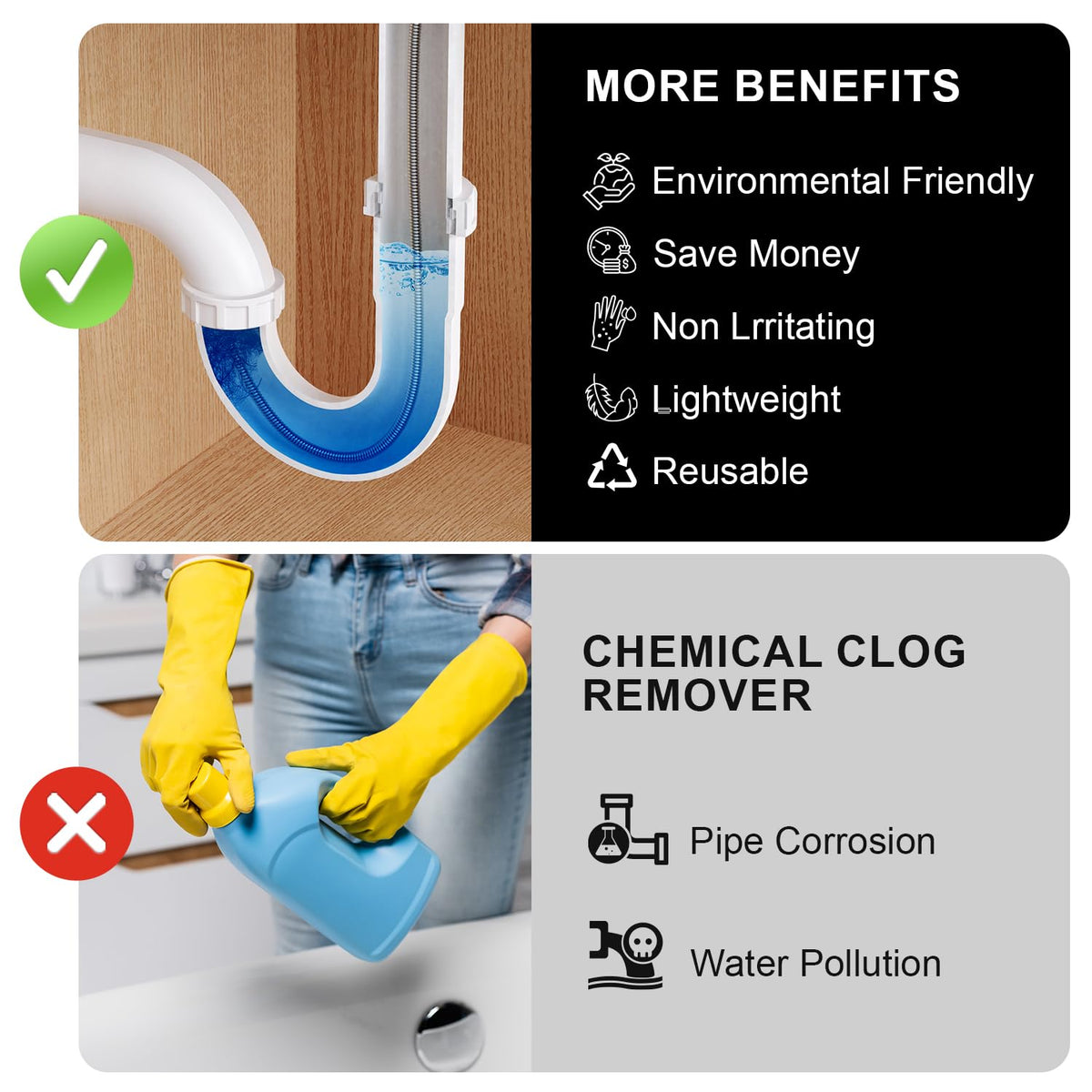 Populo variable-speed control adapts to different clogs.