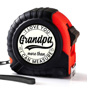 PORSWISH grandpa measuring tape front panel with woodgrain design for durable, gift-ready tasks.