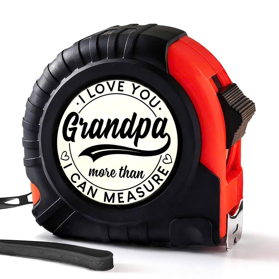 PORSWISH grandpa measuring tape front panel with woodgrain design for durable, gift-ready tasks.