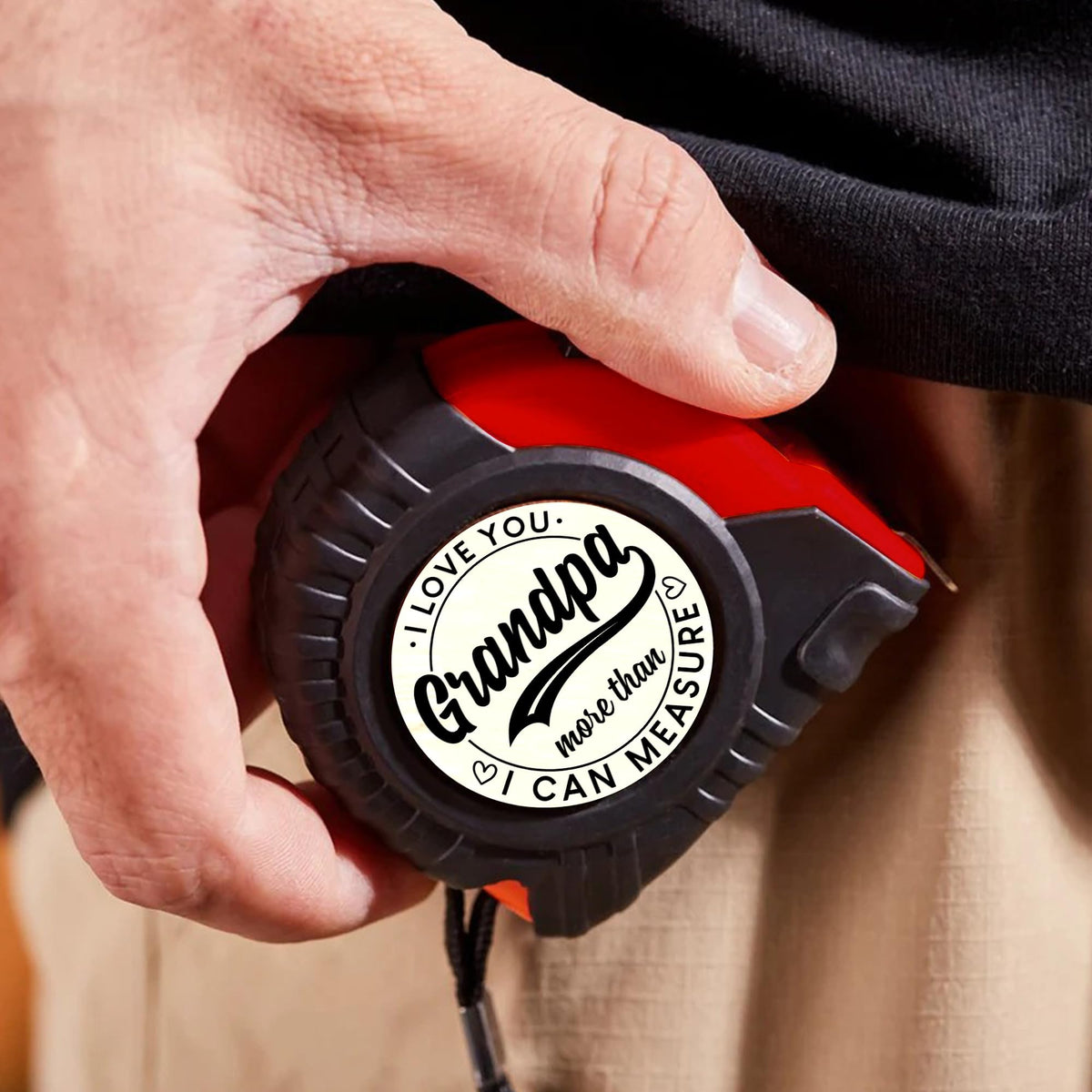 PORSWISH grandpa measuring tape lock button ensures precise, secure measurements.