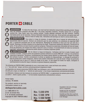 PORTER-CABLE 333 sander replacement pad for sustained sanding performance