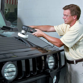 Random orbit action on Porter-Cable polisher reduces swirls during car detailing