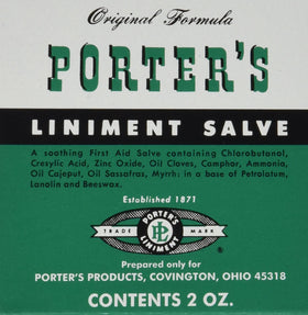 Porter's Liniment Salve 2-count bottle front view for everyday use