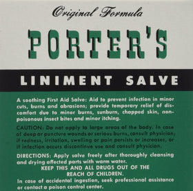 Porter's Liniment Salve application scene showing gentle topical use