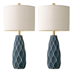 PORTRES office desk lamp blue ceramic for workspace focus
