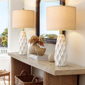 Gift-ready PORTRES lamp pair suitable for birthdays.