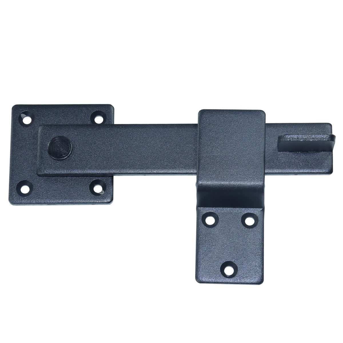 POSEAGLE wooden-fence-latch-detail shows durable rivets and large mounting plate.