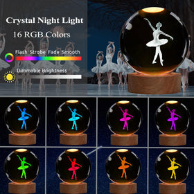 POSSHE 3D ballet figurine inside crystal ball provides a whimsical focal point.