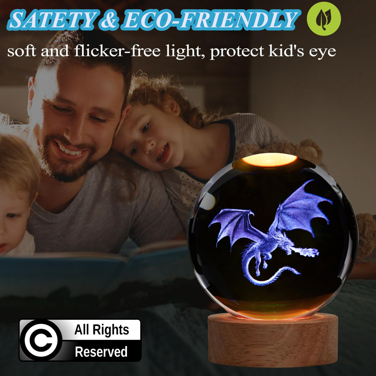 POSSHE Dragon Night Light sleek base complements modern decor