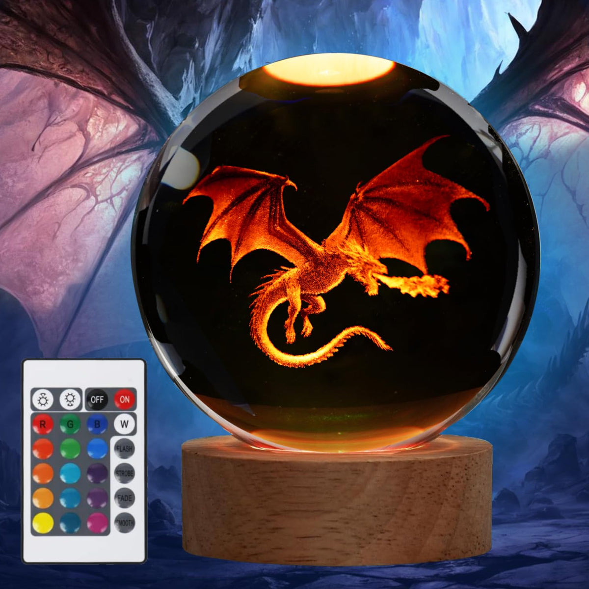 POSSHE Dragon Night Light offers soft color options for evenings