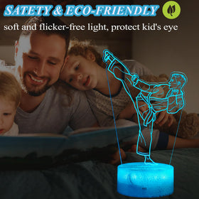 POSSHE Karate night light timer helps auto-off for relaxed evenings