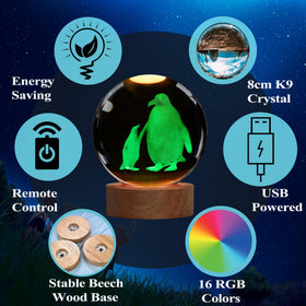 POSSHE Penguin Night Light compact base design fits varied interiors.
