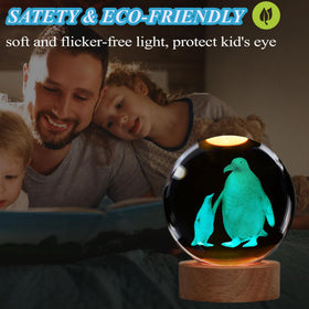 POSSHE Penguin Night Light adds warm glow to desks and shelves.