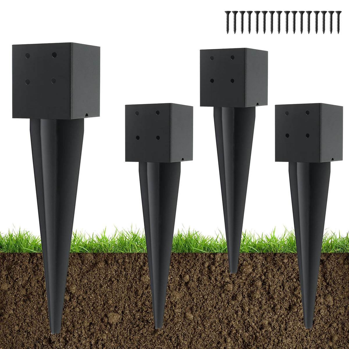 POSTYBAY 4x4 fence post anchor provides secure outdoor fencing.