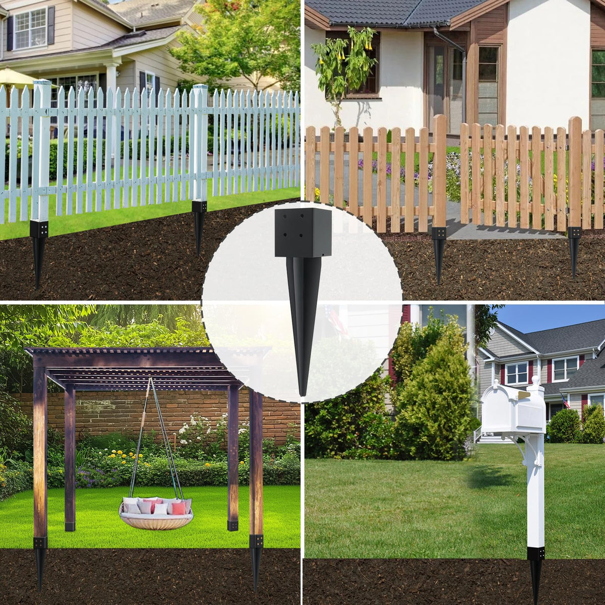 POSTYBAY 4-pack with wrench and screws enhances quick setup.