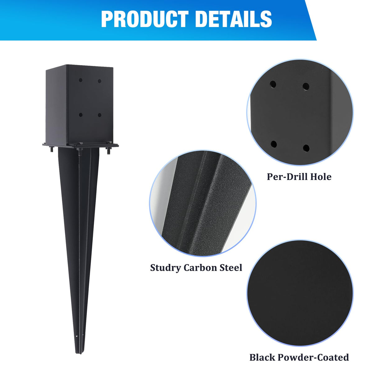 POSTYBAY carbon steel construction ensures strong, durable outdoor use.