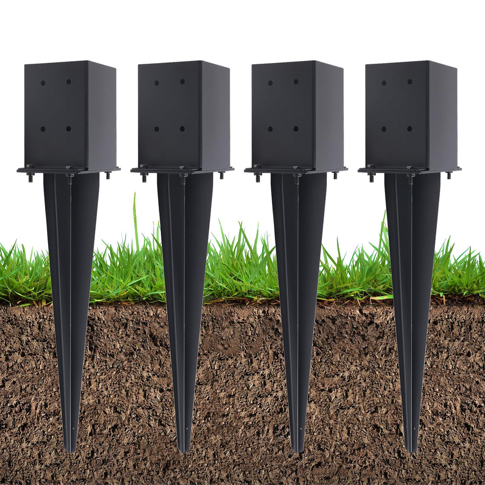 POSTYBAY fence post anchor for 4x4 posts, supports sturdy deck installations.