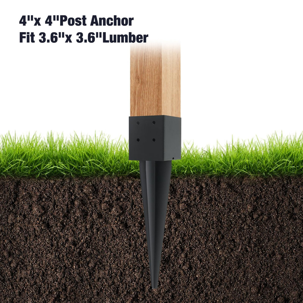 POSTYBAY inner diameter 3.6x3.6in for a secure 4x4 post fit