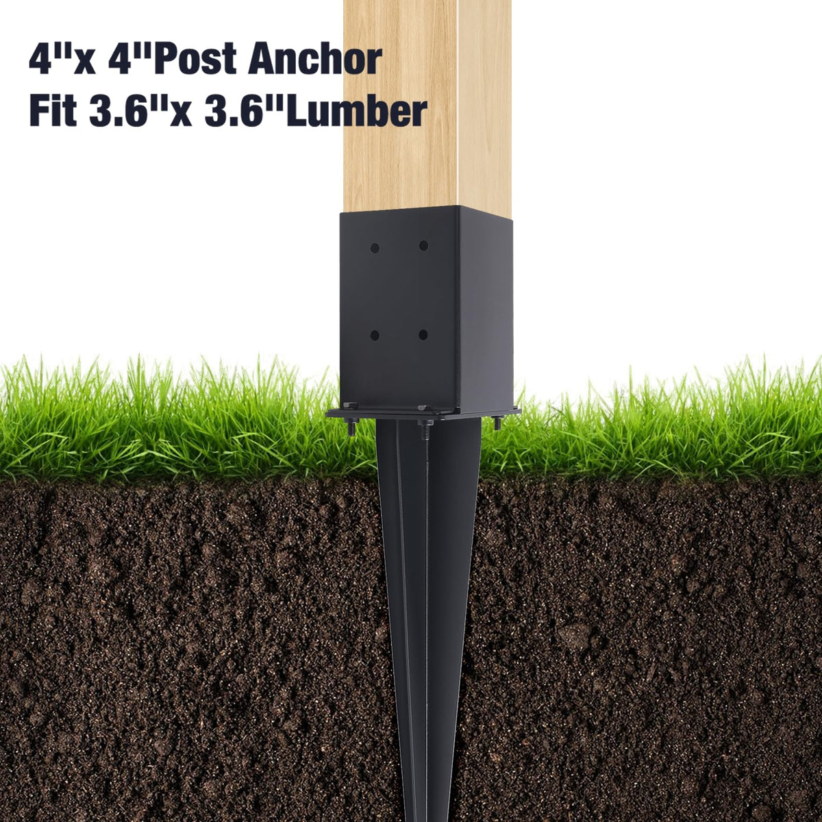 POSTYBAY upper section fits a 4x4 post for quick placement.