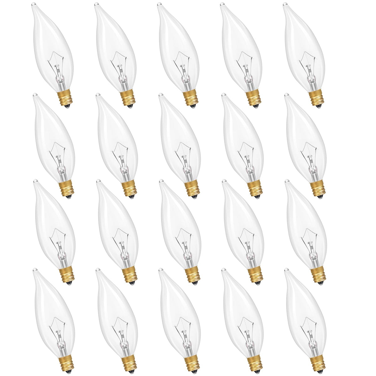 Potanro E12 candle bulb with clear glass ideal for chandeliers and sconces.
