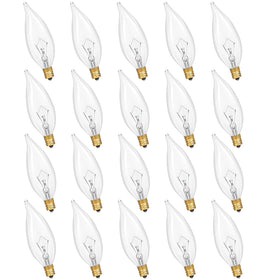 Potanro E12 candle bulb with clear glass ideal for chandeliers and sconces.