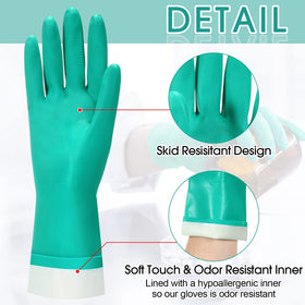 Potchen chemical-resistant nitrile gloves with 15 mil thickness for tough jobs