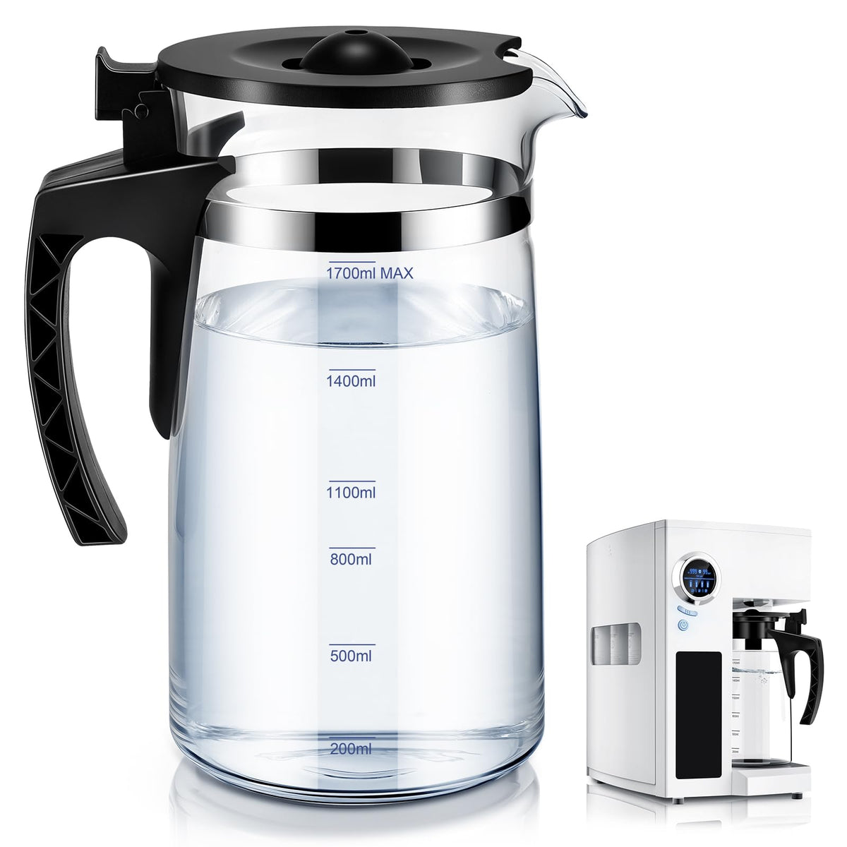Potchen replacement carafe fits Bluevua RO100ROPOT-Lite for clean, reliable filtration.
