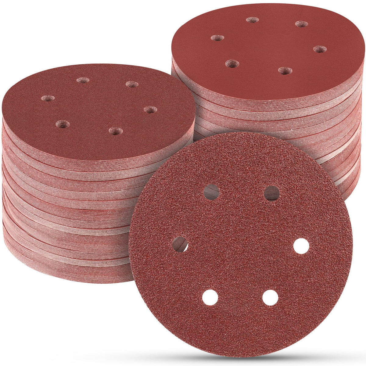 POTUINOM 100pcs 6-inch sanding discs pack for versatile metal and wood finishing.