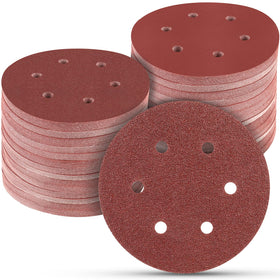 POTUINOM 100pcs 6-inch sanding discs pack for versatile metal and wood finishing.