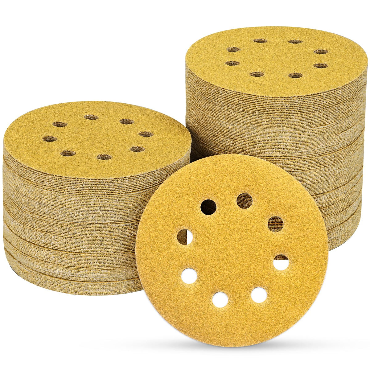 POTUINOM 110pcs sanding discs set for versatile wood and metal finishing.