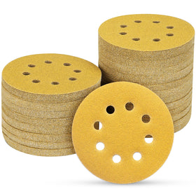 POTUINOM 110pcs sanding discs set for versatile wood and metal finishing.