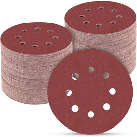 POTUINOM 5in sanding disc with 8-hole pattern on a sander for dust removal