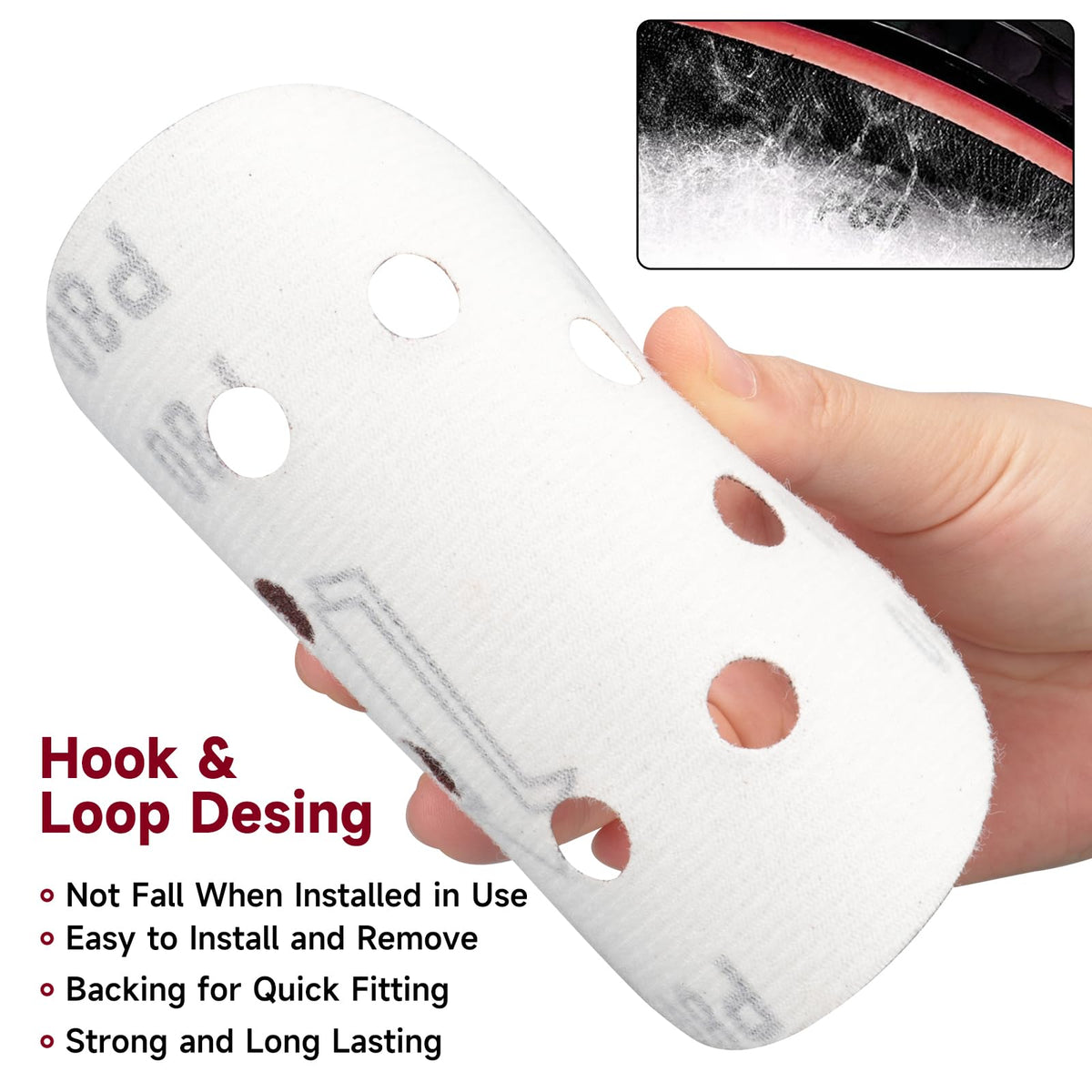 POTUINOM 8-hole dedusting pattern keeps the workspace cleaner.
