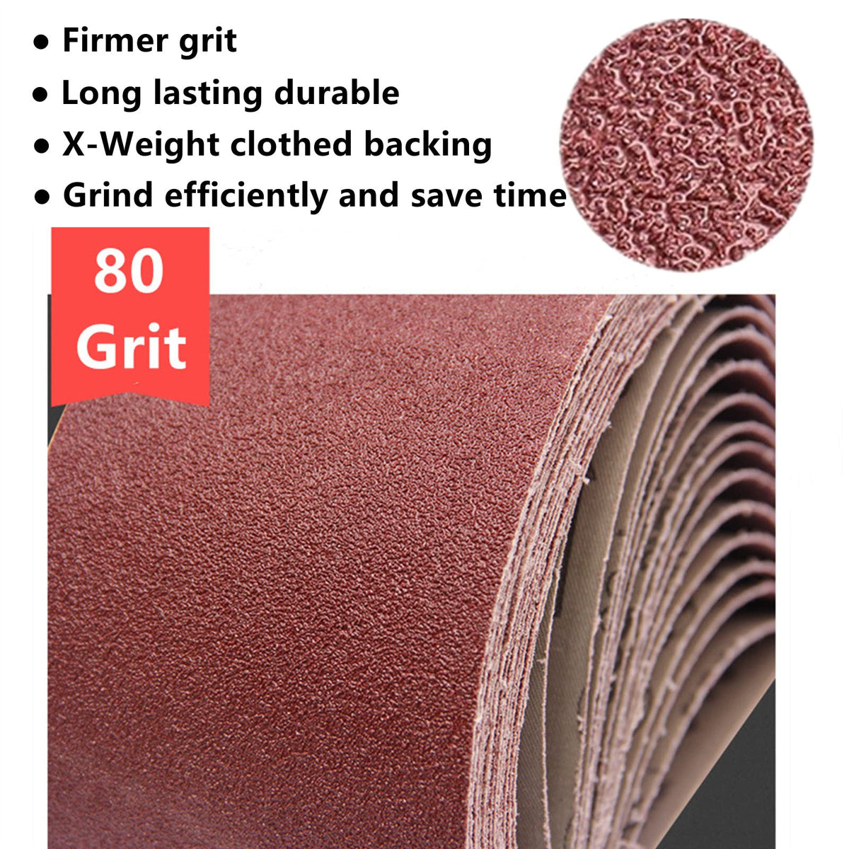 Potuinom aluminum oxide sandbelt, durable grit for wood, metal, and plastics