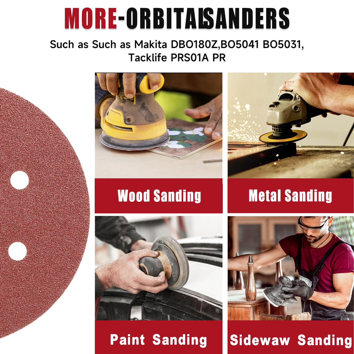 POTUINOM dedusting 6-hole disc for cleaner work surfaces and dust control.