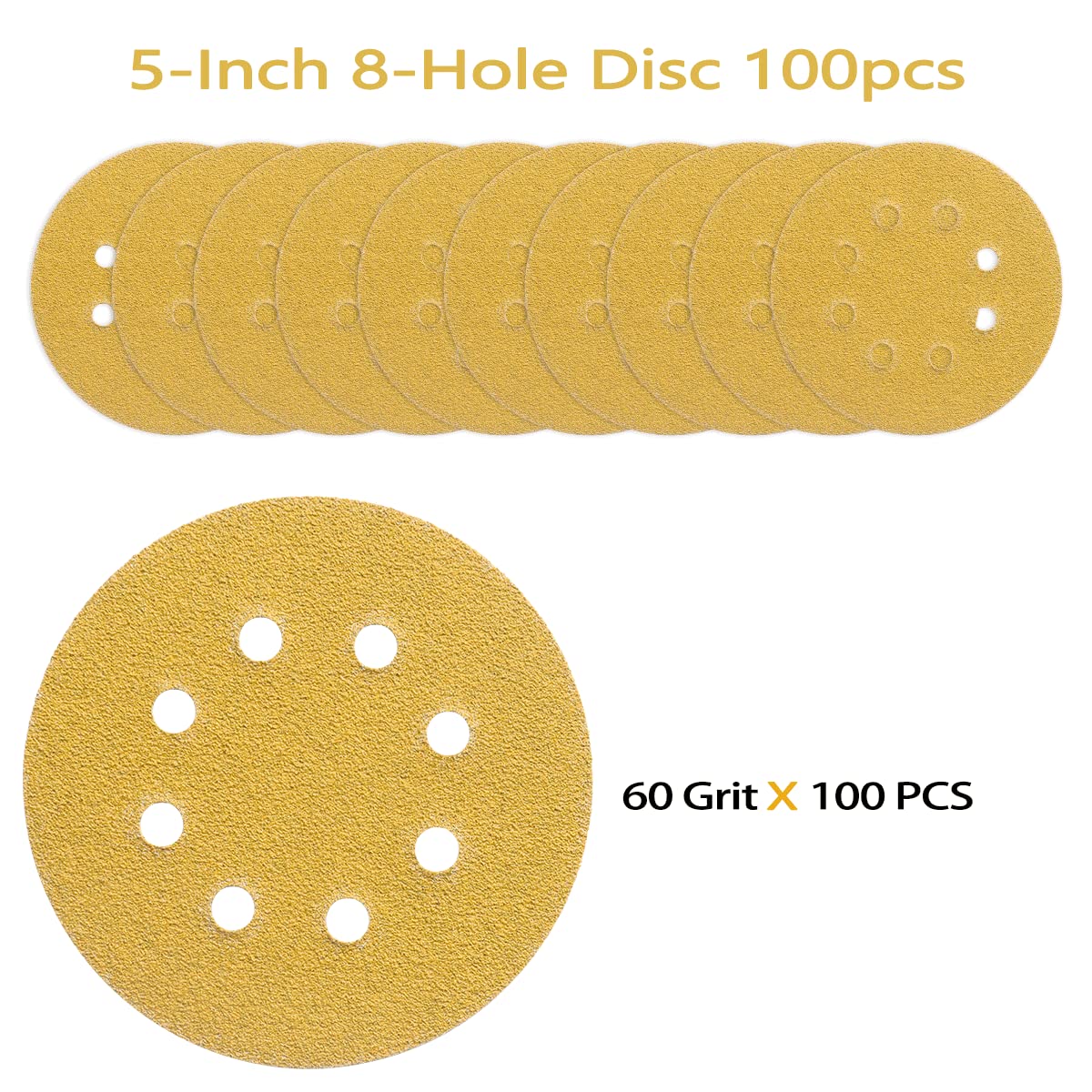 POTUINOM gold aluminum oxide surface highlights durability for efficient sanding