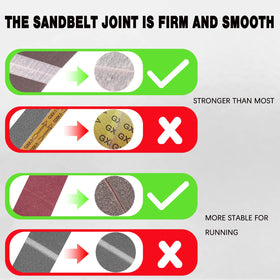 POTUINOM belt with two-way tape join for smooth, even polishing
