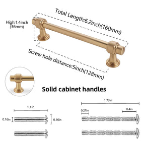 POVEFONK champagne bronze drawer pull for kitchen cabinets; modern farmhouse appeal.